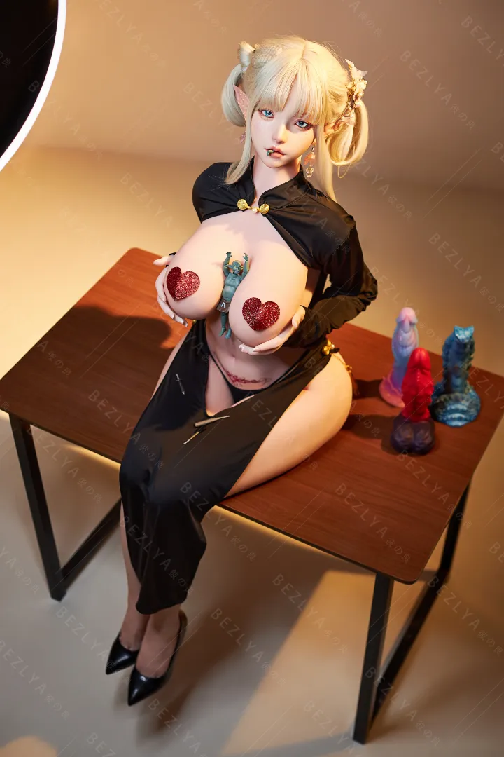 155cm (5ft1) G-Cup Ultra Make up Silicone Head + TPE Body Hybrid Sex Doll Kaliya, Head Kaliya